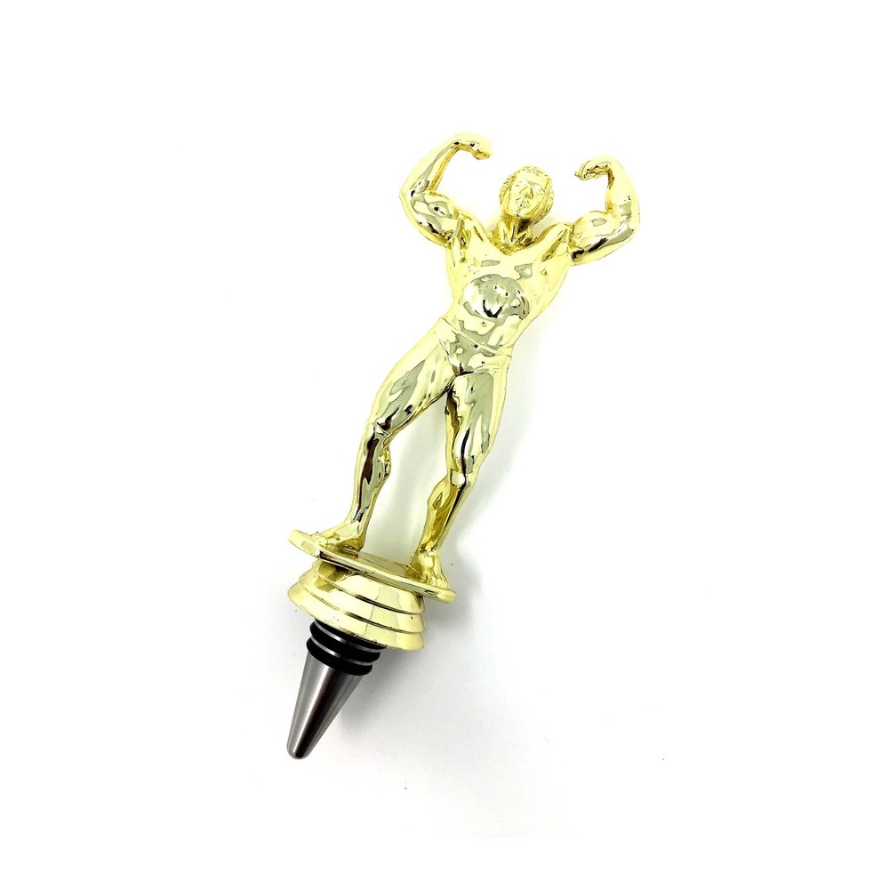 Handmade Bottle Stopper made from Repurposed Male Body Builder Trophy
